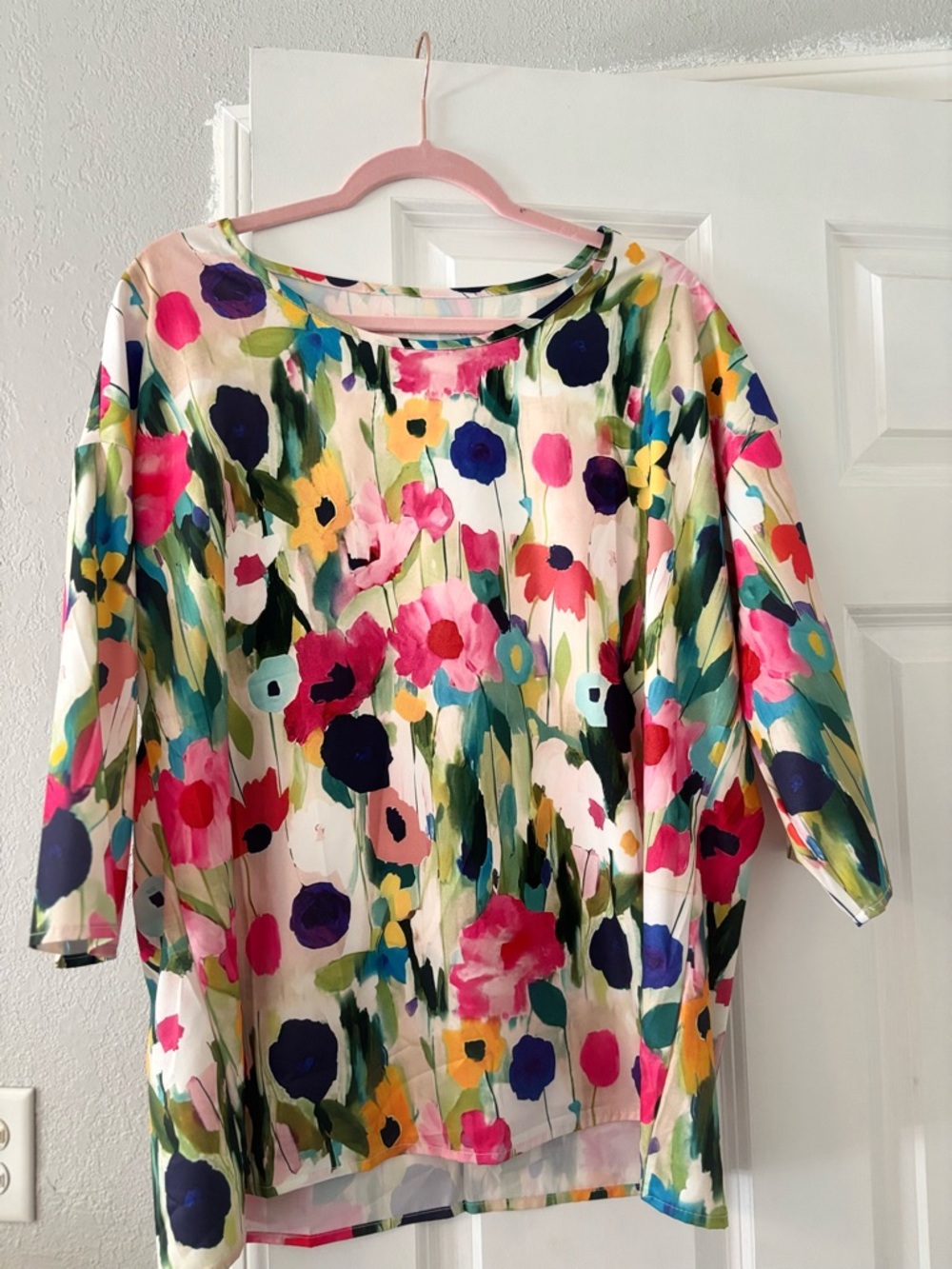 SHEIN Bright Floral Brushstroke Tunic in Multicolor
